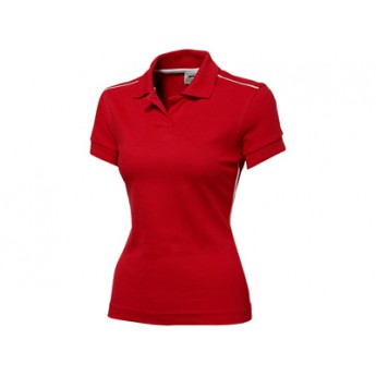 Рубашка поло "Backhand" женская, красный/белый  с логотипом