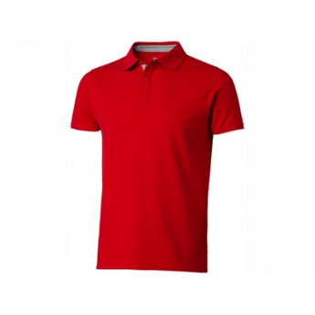 Рубашка поло "Hacker" мужская, красный/серый  с логотипом