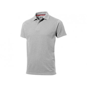 Рубашка поло "Advantage" мужская, серый меланж  с логотипом