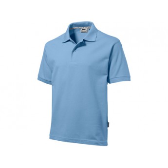 Рубашка поло "Forehand" мужская, голубой  с логотипом
