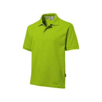 Рубашка поло "Forehand" мужская, зеленое яблоко  с логотипом