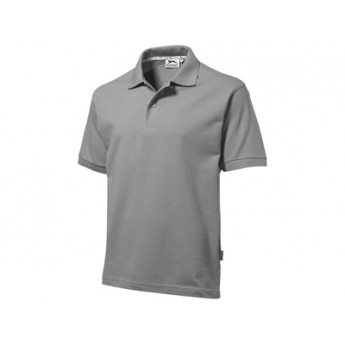 Рубашка поло "Forehand" мужская, стальной серый  с логотипом