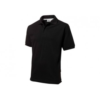 Рубашка поло "Forehand" мужская, черный  с логотипом