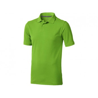 Рубашка поло "Calgary" мужская, зеленое яблоко  с логотипом