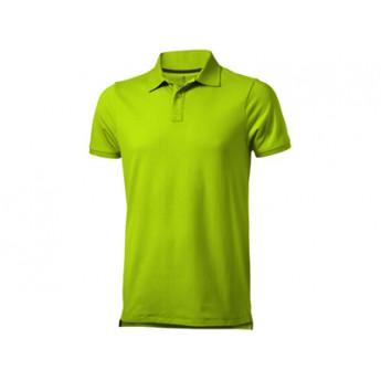 Рубашка поло "Yukon" мужская, зеленое яблоко  с логотипом