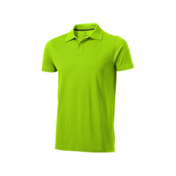 Рубашка поло "Seller" мужская, зеленое яблоко  с логотипом