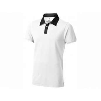 Рубашка поло "York" мужская, белый/антрацит  с логотипом