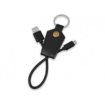 Купить Кабель-брелок USB-MicroUSB «Pelle», черный с логотипом
