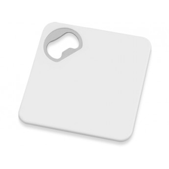 Подставка с открывалкой для кружки «Liso», черный/белый с логотипом