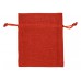 Купить Мешочек подарочный, искусственный лен, малый, красный с логотипом