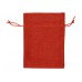 Купить Мешочек подарочный, искусственный лен, средний, красный с логотипом