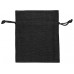 Купить Мешочек подарочный, искусственный лен, малый, черный с логотипом