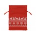 Купить Мешочек подарочный новогодний, хлопок, средний, красный с логотипом