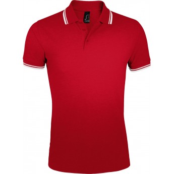 Купить Рубашка поло мужская PASADENA MEN 200 с контрастной отделкой красная с белым, размер S