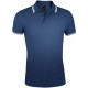 Рубашка поло мужская PASADENA MEN 200 с контрастной отделкой темно-синяя с белым, размер S