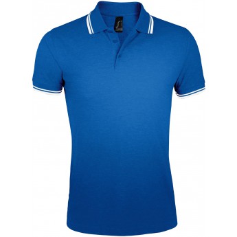 Купить Рубашка поло мужская PASADENA MEN 200 с контрастной отделкой ярко-синяя с белым, размер S