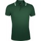 Рубашка поло мужская PASADENA MEN 200 с контрастной отделкой зеленая с белым, размер S