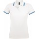 Рубашка поло женская PASADENA WOMEN 200 с контрастной отделкой белая с голубым, размер XL
