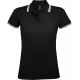 Рубашка поло женская PASADENA WOMEN 200 с контрастной отделкой черная с белым, размер XL