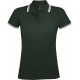 Рубашка поло женская PASADENA WOMEN 200 с контрастной отделкой зеленая с белым, размер S