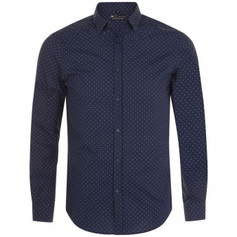 Купить Рубашка мужская BECKER MEN, темно-синяя с белым, размер XL