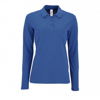 Купить Рубашка поло женская с длинным рукавом PERFECT LSL WOMEN ярко-синяя, размер XL