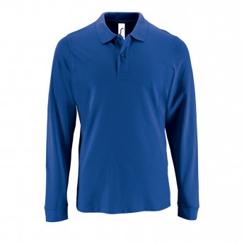 Купить Рубашка поло мужская с длинным рукавом PERFECT LSL MEN ярко-синяя, размер 3XL