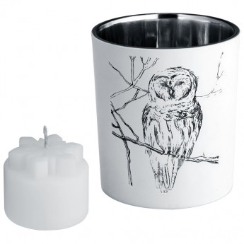 Купить Подсвечник со свечой Forest, с изображением совы