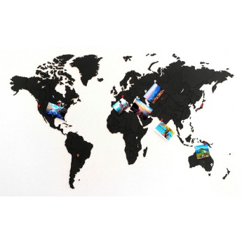 Купить Деревянная карта мира World Map True Puzzle Small, черная