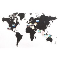 Деревянная карта мира World Map True Puzzle Big, черная