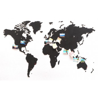 Купить Деревянная карта мира World Map True Puzzle Big, черная