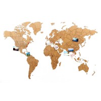 Деревянная карта мира World Map True Puzzle Big, коричневая