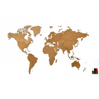 Купить Деревянная карта мира World Map Wall Decoration Medium, коричневая