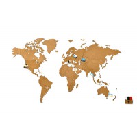 Деревянная карта мира World Map Wall Decoration Big, коричневая
