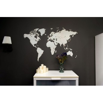Купить Деревянная карта мира World Map Wall Decoration Medium, белая