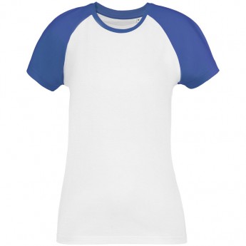 Купить Футболка женская T-bolka Bicolor Lady белая с синим, размер S