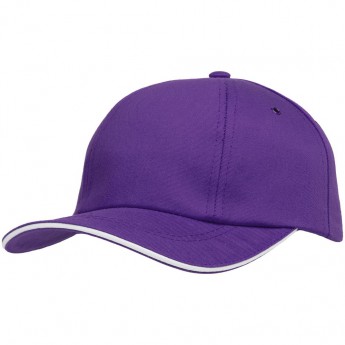 Купить Бейсболка Bizbolka Canopy, фиолетовая с белым кантом