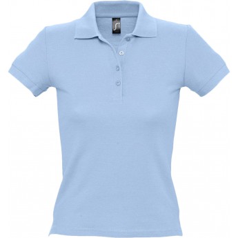 Купить Рубашка поло женская PEOPLE 210 голубая, размер L