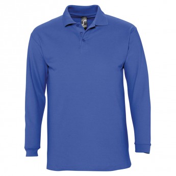 Купить Рубашка поло мужская с длинным рукавом WINTER II 210 ярко-синяя, размер S