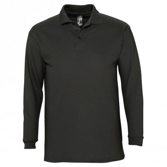 Купить Рубашка поло мужская с длинным рукавом WINTER II 210 черная, размер S