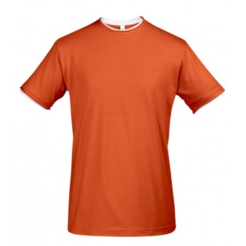Купить Футболка мужская с контрастной отделкой MADISON 170, оранжевый/белый, размер XL