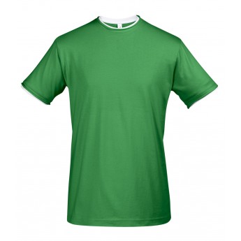 Купить Футболка мужская с контрастной отделкой MADISON 170, насыщенный зеленый/белый, размер L