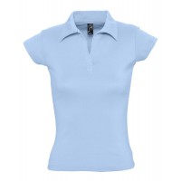 Рубашка поло женская без пуговиц PRETTY 220 голубая, размер L