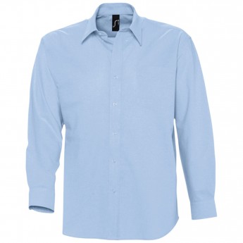 Купить Рубашка мужская с длинным рукавом BOSTON голубая, размер S