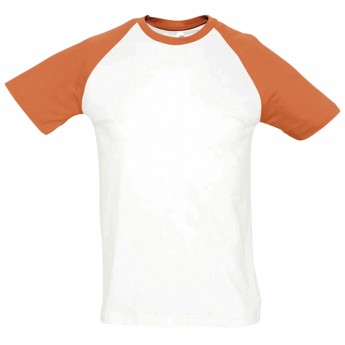 Купить Футболка мужская двухцветная FUNKY 150, белый/оранжевый, размер M