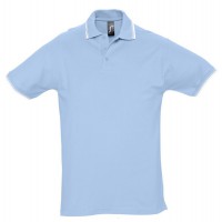 Рубашка поло мужская с контрастной отделкой PRACTICE 270, голубой/белый, размер L