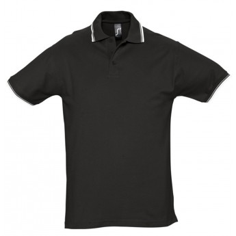 Купить Рубашка поло мужская с контрастной отделкой PRACTICE 270 черная, размер S