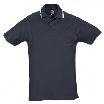 Купить Рубашка поло мужская с контрастной отделкой PRACTICE 270, темно-синий/белый, размер XL
