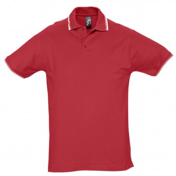 Купить Рубашка поло мужская с контрастной отделкой PRACTICE 270, красный/белый, размер XL