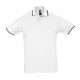 Рубашка поло мужская с контрастной отделкой PRACTICE 270, белый/темно-синий, размер XL